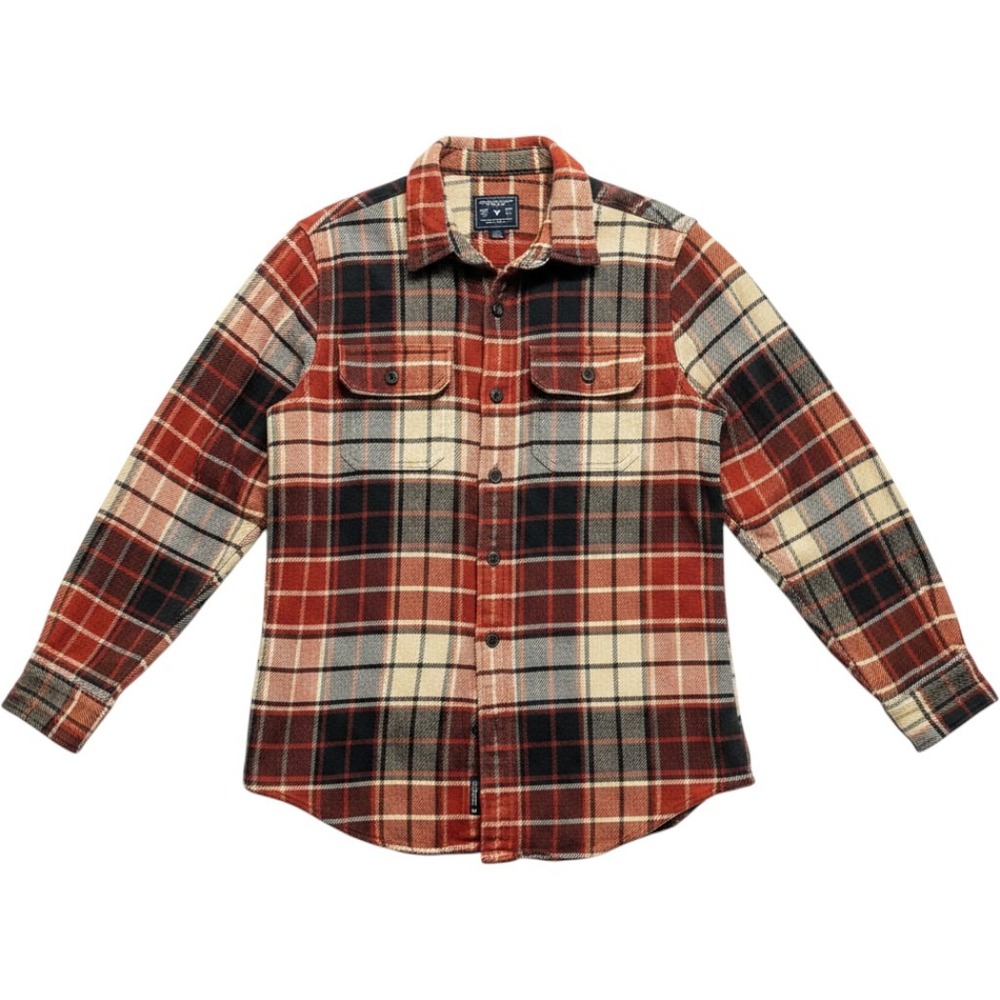 American Eagle Outfitters Mens Red Plaid Flannel Button Up Shirt Large L Cotton